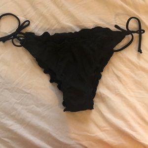 Black ruffle bikini bottoms